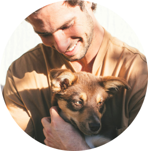 image of guy and his dog